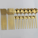 Talher Aço Negro Premium Feito à Mão 24pcs